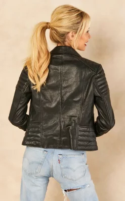 Deals ✔️ BARNEYS ORIGINALS Real Leather Ribbed Asymmetric Biker Jacket In Black ???? -De La Creme Fashions Shop unnamed file 50