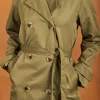 Deals ⭐ VILA Double Breasted Trench ???? Coat In Green ????