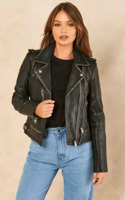 Top 10 ???? Barneys Originals Washed Leather Biker Jacket ????