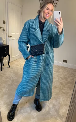 Promo ???? Kit And Kaboodal Bristol Stripe ???? Coat Green ????