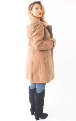 Deals ???? De La Creme Fashions Bethany Winter Double Breasted Hooded ???? Coat In Camel ✨ -De La Creme Fashions Shop unnamed file 595