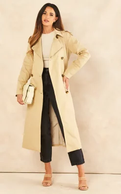 Budget ???? Object Double Breasted Trench ???? Coat In Beige ⭐