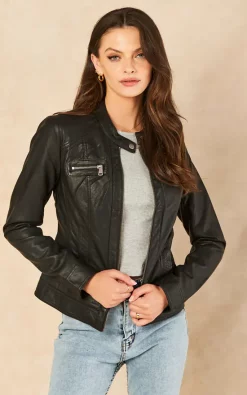 Outlet ❤️ ONLY Faux Leather Jacket In Black ???? -De La Creme Fashions Shop unnamed file 6