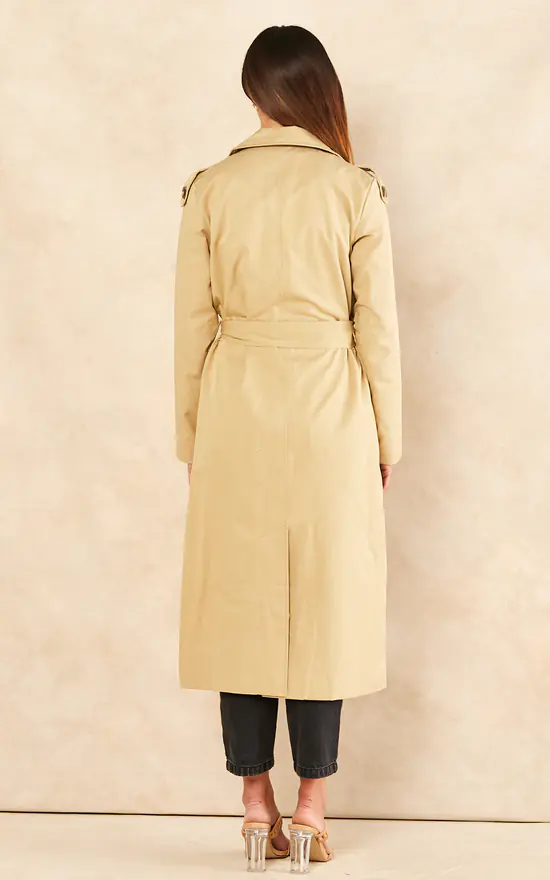 Budget ???? Object Double Breasted Trench ???? Coat In Beige ⭐ 6 Budget ???? Object Double Breasted Trench ???? Coat In Beige ⭐ - Image 4