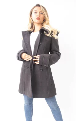 Cheapest ???? De La Creme Fashions Bethany Winter Double Breasted Hooded ???? Coat In Grey ???? -De La Creme Fashions Shop unnamed file 609