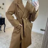 Best Sale ???? KURT MULLER Camel Brown Gold Button Belted Trench ???? Coat ⌛ -De La Creme Fashions Shop unnamed file 640