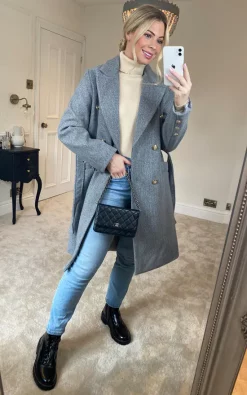 Best Sale ???? KURT MULLER Grey Gold Button Belted Trench ???? Coat ???? 8 Best Sale ???? KURT MULLER Grey Gold Button Belted Trench ???? Coat ???? -De La Creme Fashions Shop unnamed file 646