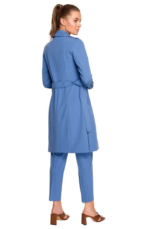 Cheap ✔️ MOE Trench ???? Coat With A Tie Belt In Blue ???? 5 Cheap ✔️ MOE Trench ???? Coat With A Tie Belt In Blue ???? - Image 3