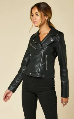 Best Sale ???? Noisy May Leather Look Biker Jacket In Black ???? -De La Creme Fashions Shop unnamed file 67