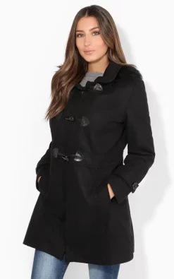 De La Creme Fashions Shop 17 New ✔️ KRISP Hooded Rockabilly Black Duffle ???? Coat ????