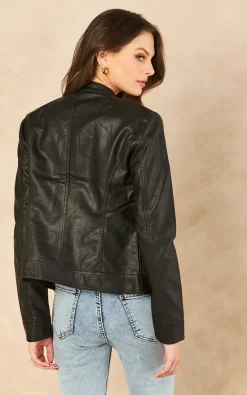 Outlet ❤️ ONLY Faux Leather Jacket In Black ???? -De La Creme Fashions Shop unnamed file 7