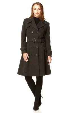 Best Sale ✔️ De La Creme Fashions Amber Grey Double Breasted Trench ???? Coat ????