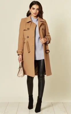Top 10 ???? De La Creme Fashions Piper Camel Wool Blend Trench ???? Coat ????