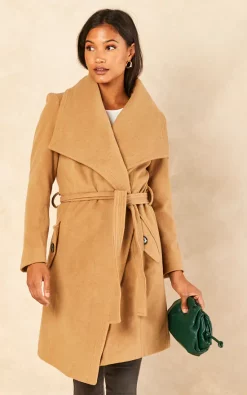 New ???? Anastasia Fashions Camel Belted Wrap Wool Winter ???? Coat ????