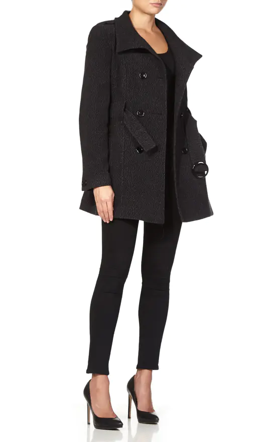 Best Sale ???? De La Creme Fashions Hannah Grey Military Style Wool Belted ???? Coat ❤️ 4 Best Sale ???? De La Creme Fashions Hannah Grey Military Style Wool Belted ???? Coat ❤️ - Image 2