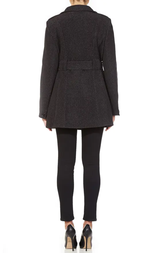 Best Sale ???? De La Creme Fashions Hannah Grey Military Style Wool Belted ???? Coat ❤️ 5 Best Sale ???? De La Creme Fashions Hannah Grey Military Style Wool Belted ???? Coat ❤️ - Image 3