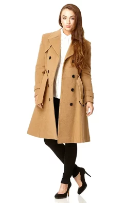 Deals ???? De La Creme Fashions Amber Camel Double Breasted Trench ???? Coat ????