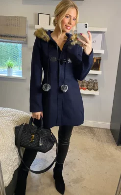 Best reviews of ❤️ Yumi Duffle ???? Coat With Fur Trim In Navy ✔️ -De La Creme Fashions Shop unnamed file 758