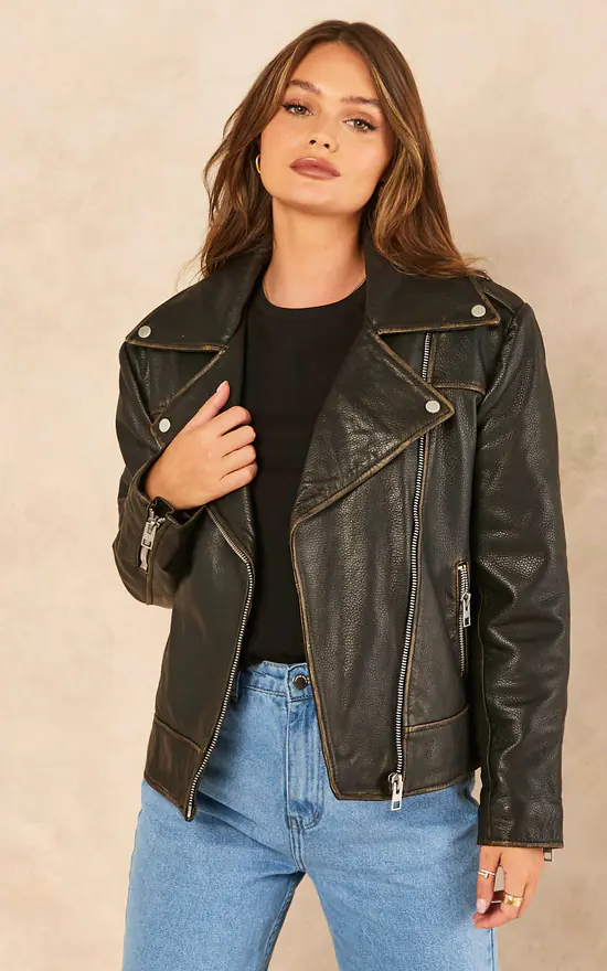 Wholesale ⌛ BARNEYS ORIGINALS Washed Oversized Biker Jacket ???? 4 Wholesale ⌛ BARNEYS ORIGINALS Washed Oversized Biker Jacket ???? - Image 2