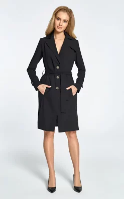 Cheapest ✔️ MOE Black Classic Single Breasted Trench ???? Coat With Belted Cuffs ✔️