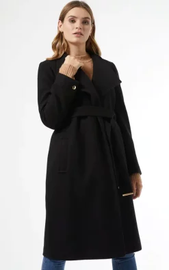 Deals ???? Anastasia Fashions Anastasia Black Belted High Neck Winter ???? Coat ✔️