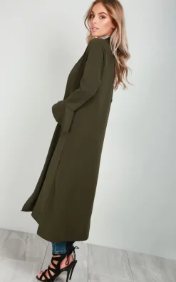 Promo ???? Oops Fashion Frill Sleeve Midi Trench Jacket In Khaki ???? -De La Creme Fashions Shop unnamed file 780