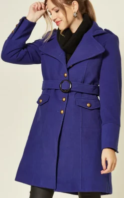 Deals ???? De La Creme Fashions Naomi Blue High Neck Belted ???? Coat ???? -De La Creme Fashions Shop unnamed file 798