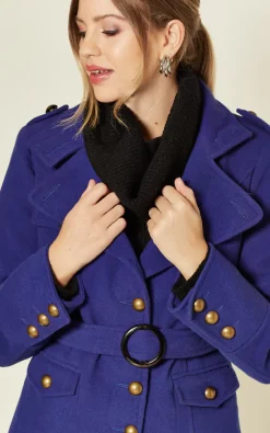Deals ???? De La Creme Fashions Naomi Blue High Neck Belted ???? Coat ???? -De La Creme Fashions Shop unnamed file 799