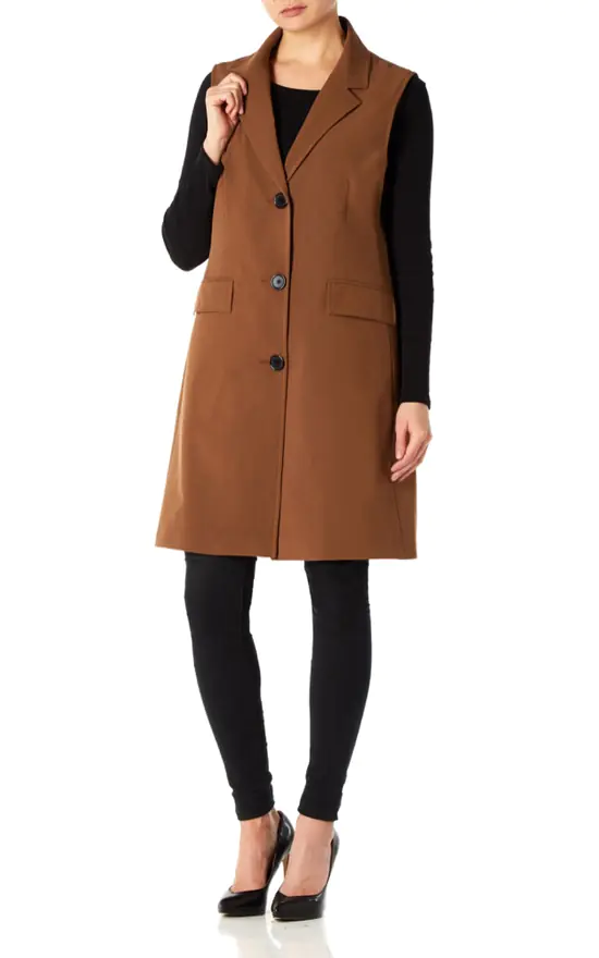 Brand new ???? De La Creme Fashions Sofia Brown Sleeveless Blazer Mac ???? 4 Brand new ???? De La Creme Fashions Sofia Brown Sleeveless Blazer Mac ???? - Image 2