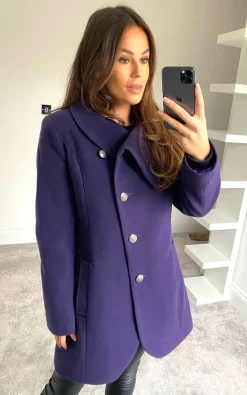 Best Pirce ???? Anastasia Fashions Purple Asymmetric Winter ???? Coat With Large Collar ???? -De La Creme Fashions Shop unnamed file 816