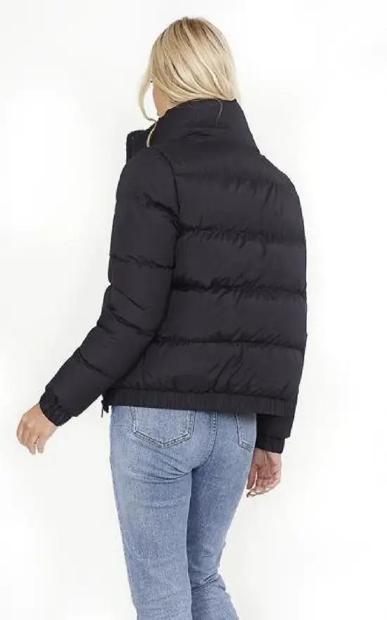 Hot Sale ❤️ IKRUSH Eliza Faux Leather Button Down Padded Jacket In Black ???? 4 Hot Sale ❤️ IKRUSH Eliza Faux Leather Button Down Padded Jacket In Black ???? - Image 2