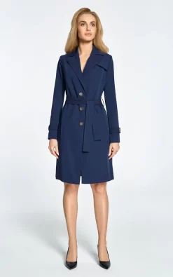 Top 10 ???? MOE Navy Blue Classic Single Breasted Trench ???? Coat With Belted Cuffs ????