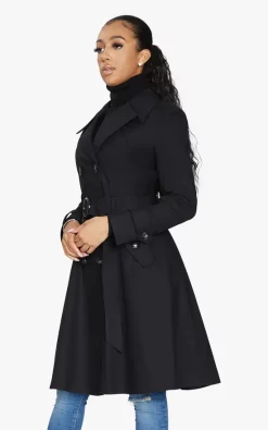 Outlet ⌛ De La Creme Fashions Double Breasted Trench Mac ???? Coat In Black ⌛ -De La Creme Fashions Shop unnamed file 842