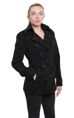 Best deal ???? De La Creme Fashions Grey Tribal Print Belted Pea ???? Coat ????