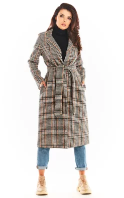 Best reviews of ???? AWAMA Trench ???? Coat With Pockets In Navy Blue Check Pattern ????