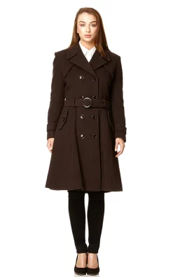 Wholesale ???? De La Creme Fashions Amber Brown Double Breasted Trench ???? Coat ????