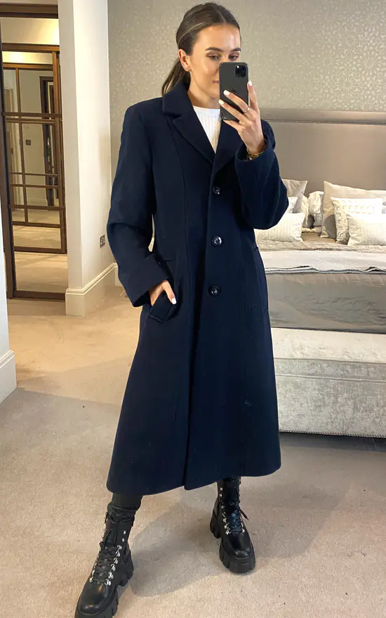 Outlet ???? Anastasia Fashions Anastasia Navy Nlue Wool Cashmere Winter Full Length ???? Coat ???? 3 Outlet ???? Anastasia Fashions Anastasia Navy Nlue Wool Cashmere Winter Full Length ???? Coat ????