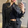Best deal ???? Izabel London Black Frilled Front Faux Leather Jacket ???? -De La Creme Fashions Shop unnamed file 90