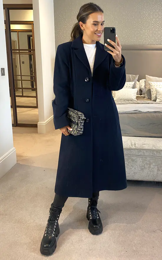 Outlet ???? Anastasia Fashions Anastasia Navy Nlue Wool Cashmere Winter Full Length ???? Coat ???? 4 Outlet ???? Anastasia Fashions Anastasia Navy Nlue Wool Cashmere Winter Full Length ???? Coat ???? - Image 2