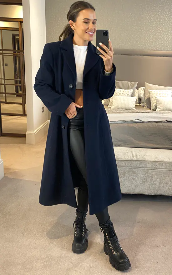 Outlet ???? Anastasia Fashions Anastasia Navy Nlue Wool Cashmere Winter Full Length ???? Coat ???? 5 Outlet ???? Anastasia Fashions Anastasia Navy Nlue Wool Cashmere Winter Full Length ???? Coat ???? - Image 3