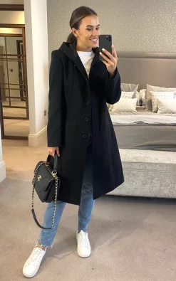 Brand new ???? Anastasia Fashions Anastasia Black Faux Wool Winter Hooded ???? Coat ????