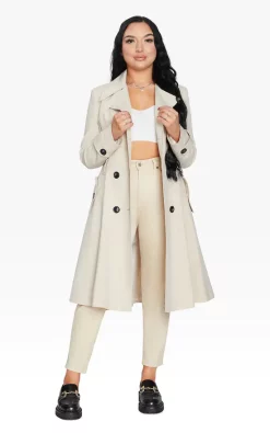 Flash Sale ???? De La Creme Fashions Spring/Summer Double Breasted Trench Mac ???? Coat (Stone) ????