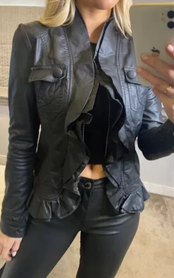 Best deal ???? Izabel London Black Frilled Front Faux Leather Jacket ???? -De La Creme Fashions Shop unnamed file 92