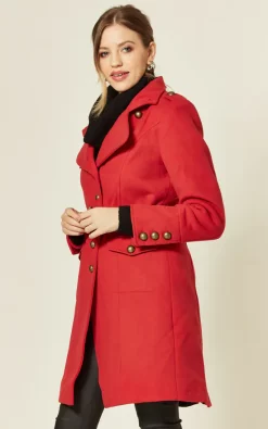 Cheap ???? De La Creme Fashions Naomi Red High Neck Belted ???? Coat ???? -De La Creme Fashions Shop unnamed file 925
