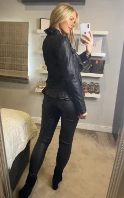 Best deal ???? Izabel London Black Frilled Front Faux Leather Jacket ???? -De La Creme Fashions Shop unnamed file 93