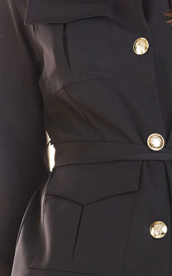 Flash Sale ???? AWAMA Bound Trench Jacket With Gold Buttons In Black ???? 6 Flash Sale ???? AWAMA Bound Trench Jacket With Gold Buttons In Black ???? - Image 4
