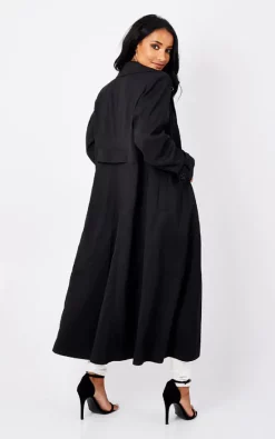 Best Sale ???? De La Creme Fashions Phoebe Black Button Down Long Mac ⭐ -De La Creme Fashions Shop unnamed file 936