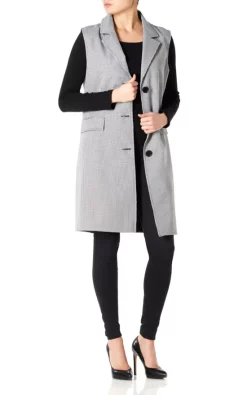 Deals ✔️ De La Creme Fashions Sofia ???? Dogtooth Sleeveless Blazer Mac ⭐