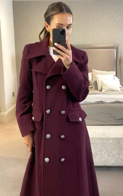 Budget ???? Anastasia Fashions Anastasia Burgandy Wool & Cashmere Military Winter ???? Coat ???? -De La Creme Fashions Shop unnamed file 961