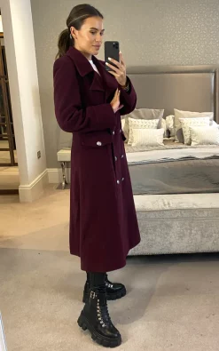 Budget ???? Anastasia Fashions Anastasia Burgandy Wool & Cashmere Military Winter ???? Coat ???? -De La Creme Fashions Shop unnamed file 962